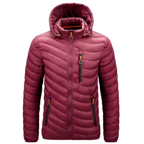 Outdoor Lightweight Warm Men Nylon Hooded Winter Bubble Puff Down Coat Puffer Jackets With Hood - Image 4