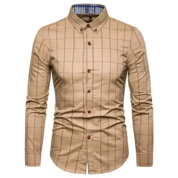 New Summer Long Sleeved Plain Weave Shirt Oxford Spun Casual Embroidered Shirt Slim Fit Men's Clothing - Image 4