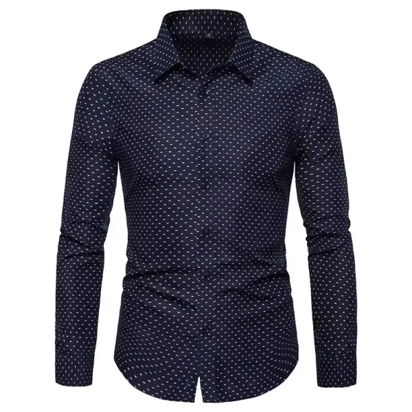 New Summer Long Sleeved Plain Weave Shirt Oxford Spun Casual Embroidered Shirt Slim Fit Men's Clothing - Image 5