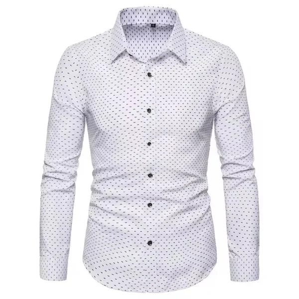 New Summer Long Sleeved Plain Weave Shirt Oxford Spun Casual Embroidered Shirt Slim Fit Men's Clothing - Image 3