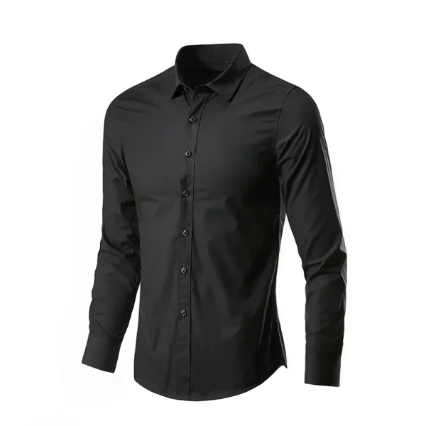 Men Solid Color Long Sleeve Shirt Business Casual Men' Suits Men' T-shirt - Image 6