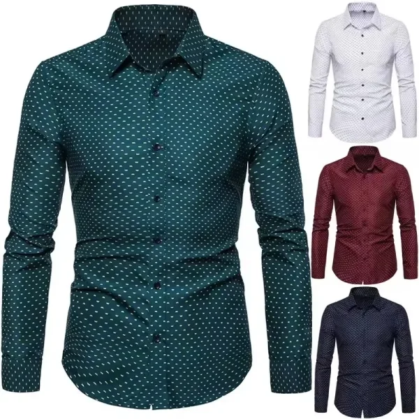 New Summer Long Sleeved Plain Weave Shirt Oxford Spun Casual Embroidered Shirt Slim Fit Men's Clothing - Image 2