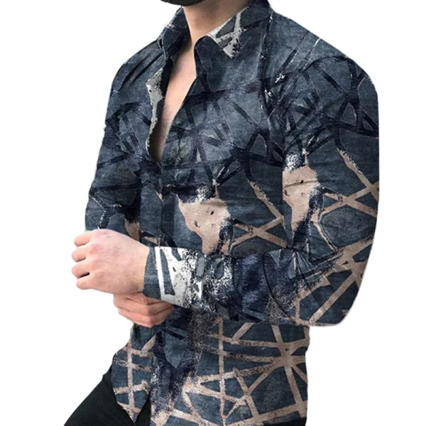 2025 New Men's Long Sleeve Digital Printing Men's Shirts High Quality Fashion Street Short Sleeve Men's Shirts - Image 2