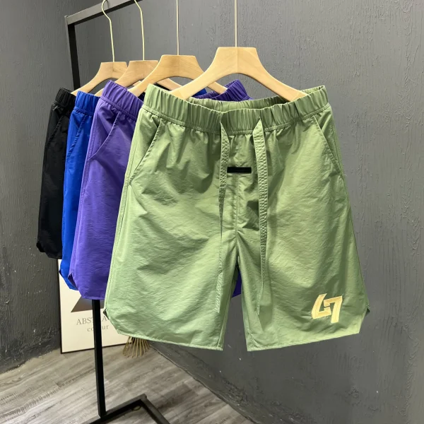 Letter Printing Outdoor Elastic Summer Polyester Cotton Athletic Shorts Casual Men's 5 Inch Inseam Shorts