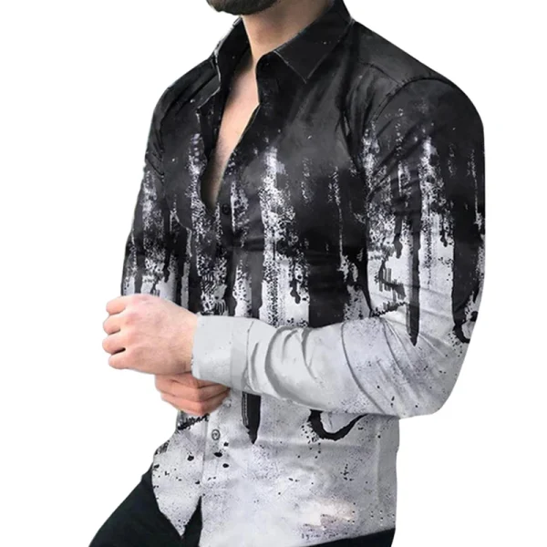 2025 New Men's Long Sleeve Digital Printing Men's Shirts High Quality Fashion Street Short Sleeve Men's Shirts - Image 3