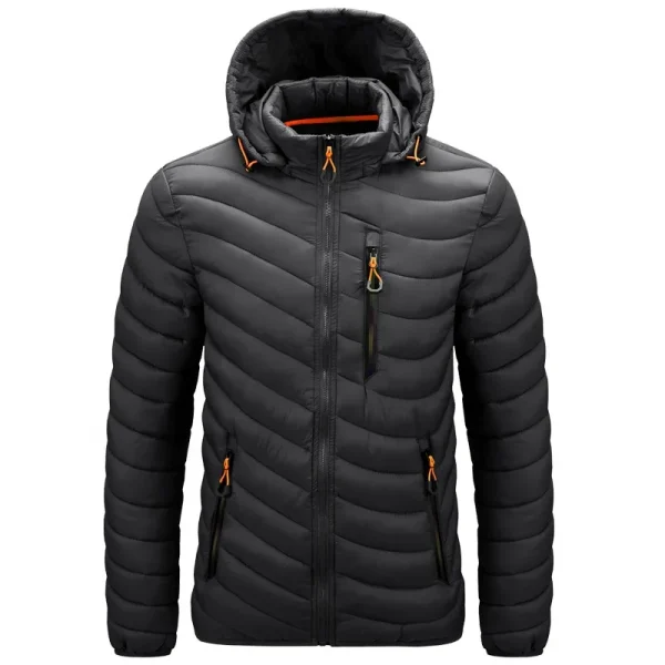 Outdoor Lightweight Warm Men Nylon Hooded Winter Bubble Puff Down Coat Puffer Jackets With Hood - Image 3