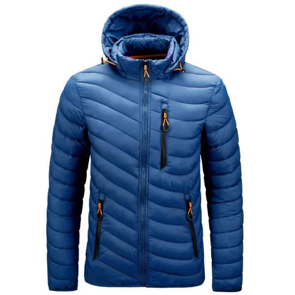 Outdoor Lightweight Warm Men Nylon Hooded Winter Bubble Puff Down Coat Puffer Jackets With Hood