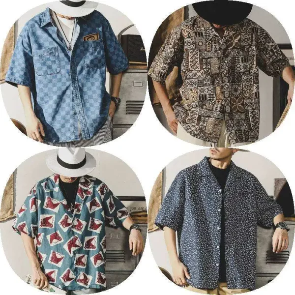 Vacation Print Clothes Supplier Short Sleeve Printed Men Summer Beach Hawaiian Shirts