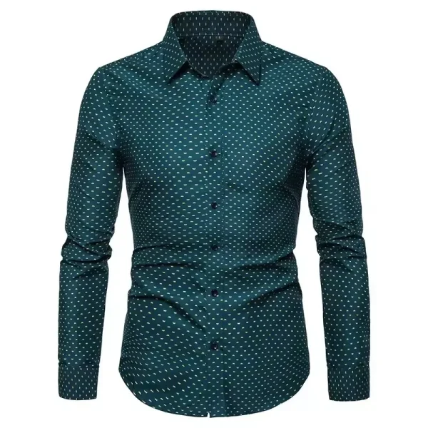 New Summer Long Sleeved Plain Weave Shirt Oxford Spun Casual Embroidered Shirt Slim Fit Men's Clothing