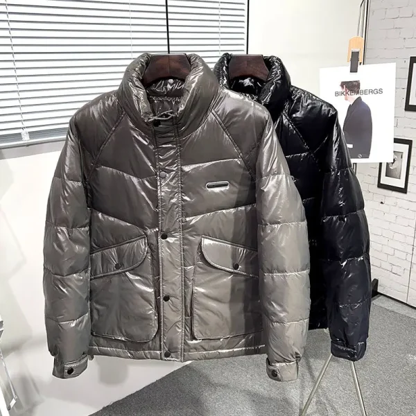 2025 Hot Selling Warm Fashion Style Design Hooded Quilted Nylon Winter Jackets for Men - Image 3