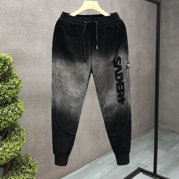 Men's Pants Trousers Streetwear Loose Breathable Sweat Stacks Pant Cotton Wide Leg Fit Pant - Image 4