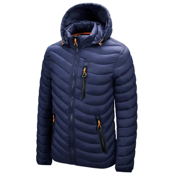 Outdoor Lightweight Warm Men Nylon Hooded Winter Bubble Puff Down Coat Puffer Jackets With Hood - Image 6