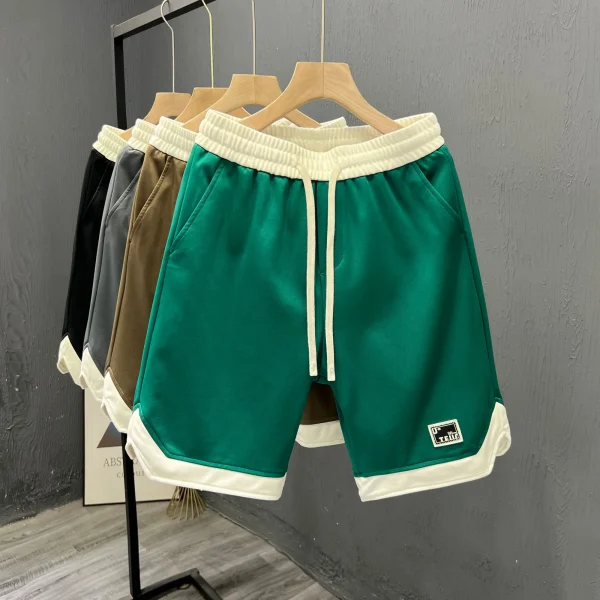 Letter Printing Outdoor Elastic Summer Polyester Cotton Athletic Shorts Casual Men's 5 Inch Inseam Shorts - Image 5