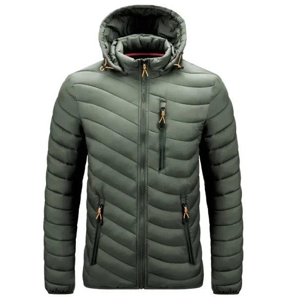 Outdoor Lightweight Warm Men Nylon Hooded Winter Bubble Puff Down Coat Puffer Jackets With Hood - Image 5